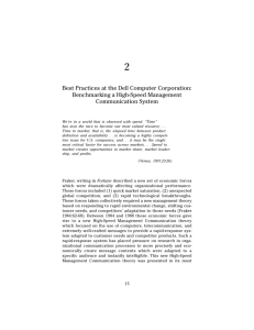 Best Practices at the Dell Computer Corporation