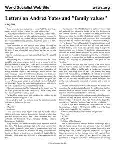 Letters on Andrea Yates and "family values"