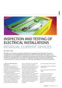 Inspection and testing of RCDS