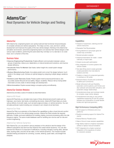 MSC Adams/Car Datasheet