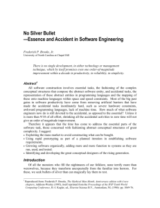 No Silver Bullet – Essence and Accident in Software Engineering