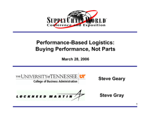 Performance-Based Logistics: Buying Performance, Not Parts