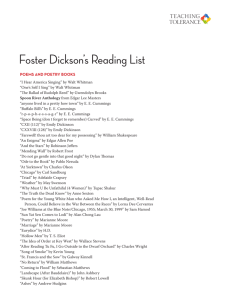 Foster Dickson's Reading List