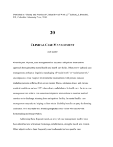 Clinical Case Management Resources
