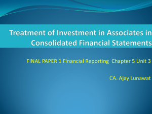 Treatment of Investment in Associates in Consolidated Financial