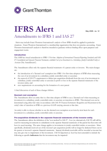 IFRS Alert 2008-12 Amendments to IFRS 1 and IAS