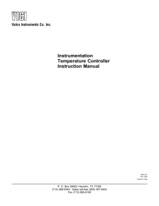 Instrumentation Temperature Controller Instruction Manual