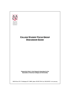 college student focus group discussion guide