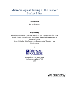 Microbiological Testing of the Sawyer Bucket Filter