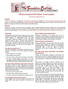 Effective Interpersonal/Intrateam Communication