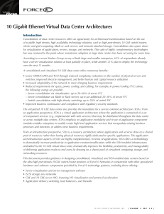 10 Gigabit Ethernet Virtual Data Center Architectures