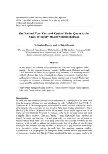 On Optimal Total Cost and Optimal Order Quantity for Fuzzy