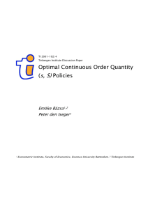 Optimal Continuous Order Quantity (V 6 Policies