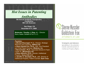 Hot Issues in Patenting Antibodies