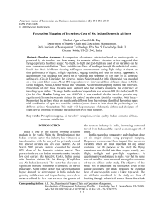 Perception Mapping of Travelers: Case of Six Indian Domestic Airlines