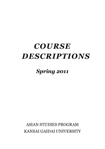 COURSE DESCRIPTIONS Spring 2011