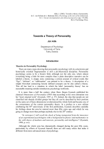 Towards a theory of personality