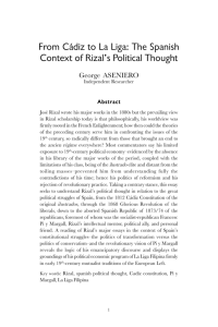 The Spanish Context of Rizal's Political Thought