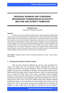 individual business and leadership weaknesses