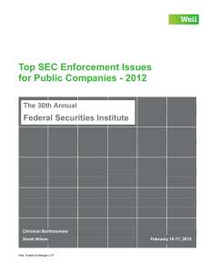 Top Enforcement Issues - Weil, Gotshal & Manges