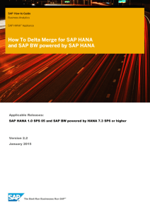 Delta Merge for SAP HANA and SAP BW powered by