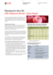 Information sheet UBS Vitainvest World/Swiss funds