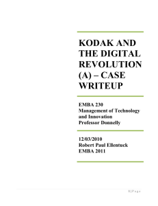 KODAK AND THE DIGITAL REVOLUTION (A) – CASE WRITEUP