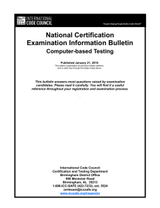 National Certification Examination Information Bulletin