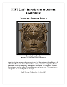 HIST 2265 - Introduction to African Civilizations