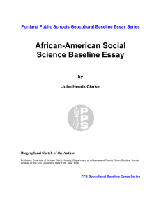 African-American Social Science Baseline Essay