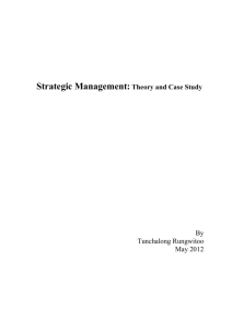Strategic Management:Theory and Case Study