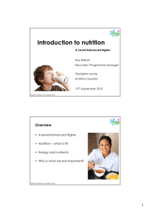 Introduction to nutrition