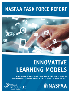 NASFAA Task Force Report: Innovative Learning Models