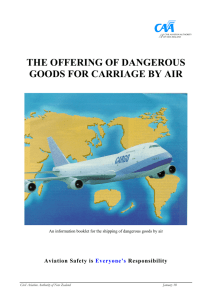 Dangerous Goods Booklet - Civil Aviation Authority of New Zealand