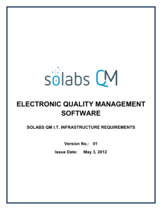 Hardware and software requirements for SOLABS QM