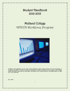 Student Handbook 2012-2013 Midland College HITECH Workforce
