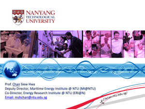 ERI@N Prof. Chan Siew Hwa Deputy Director, Maritime Energy