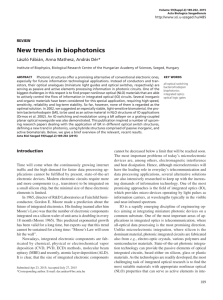New trends in biophotonics