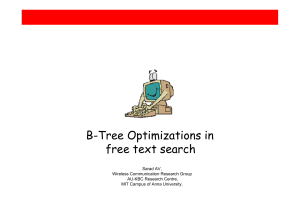 B-Tree Optimizations in free text search