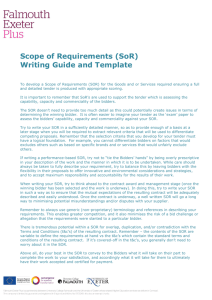 Scope of Requirements (SoR) Writing Guide and Template