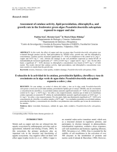 Assessment of catalase activity, lipid peroxidation