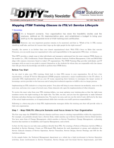 Mapping ITSM Training Classes to ITIL's® Service
