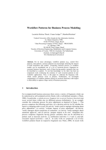 Workflow Patterns for Business Process Modeling