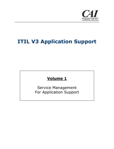 ITIL V3 Lifecycle for Application Support
