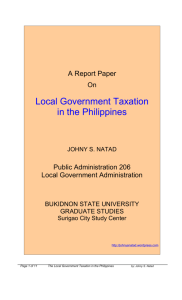 Local Government Taxation in the Philippines