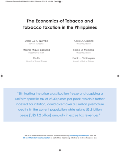 The Economics of Tobacco and Tobacco Taxation in the Philippines