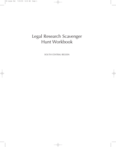 Legal Research Scavenger Hunt Workbook