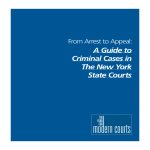 A Guide to Criminal Cases in The New York State Courts