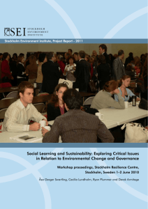 Social Learning and Sustainability