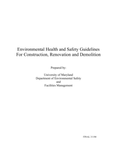 Environmental Health and Safety Guidelines For Construction